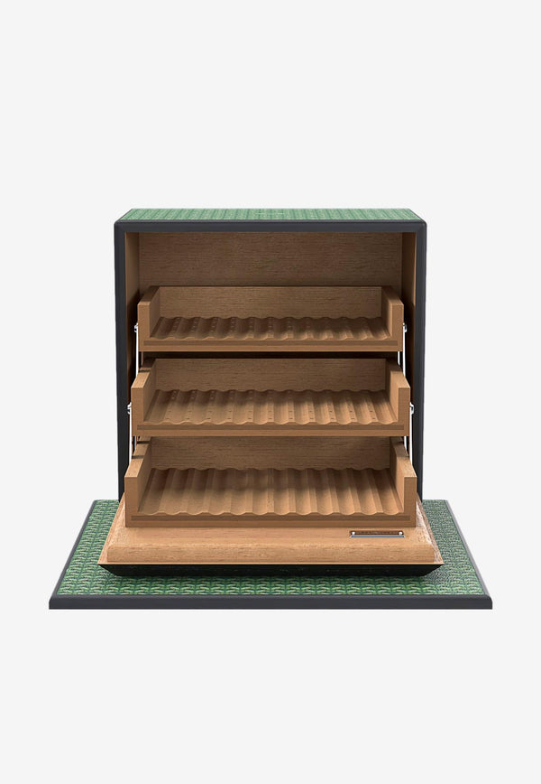 PINEL et PINEL Logo Monogram Cigar Humidor Emerald A-21-05963_EMERALD