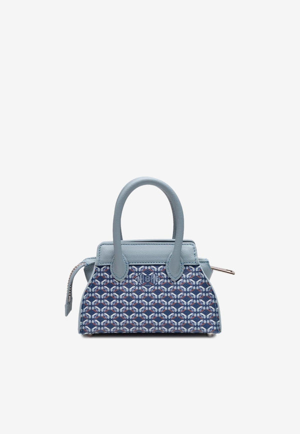 PINEL et PINEL Mini Patti Coated Canvas Monogram Handbag Blue A-22-06241_BLUE