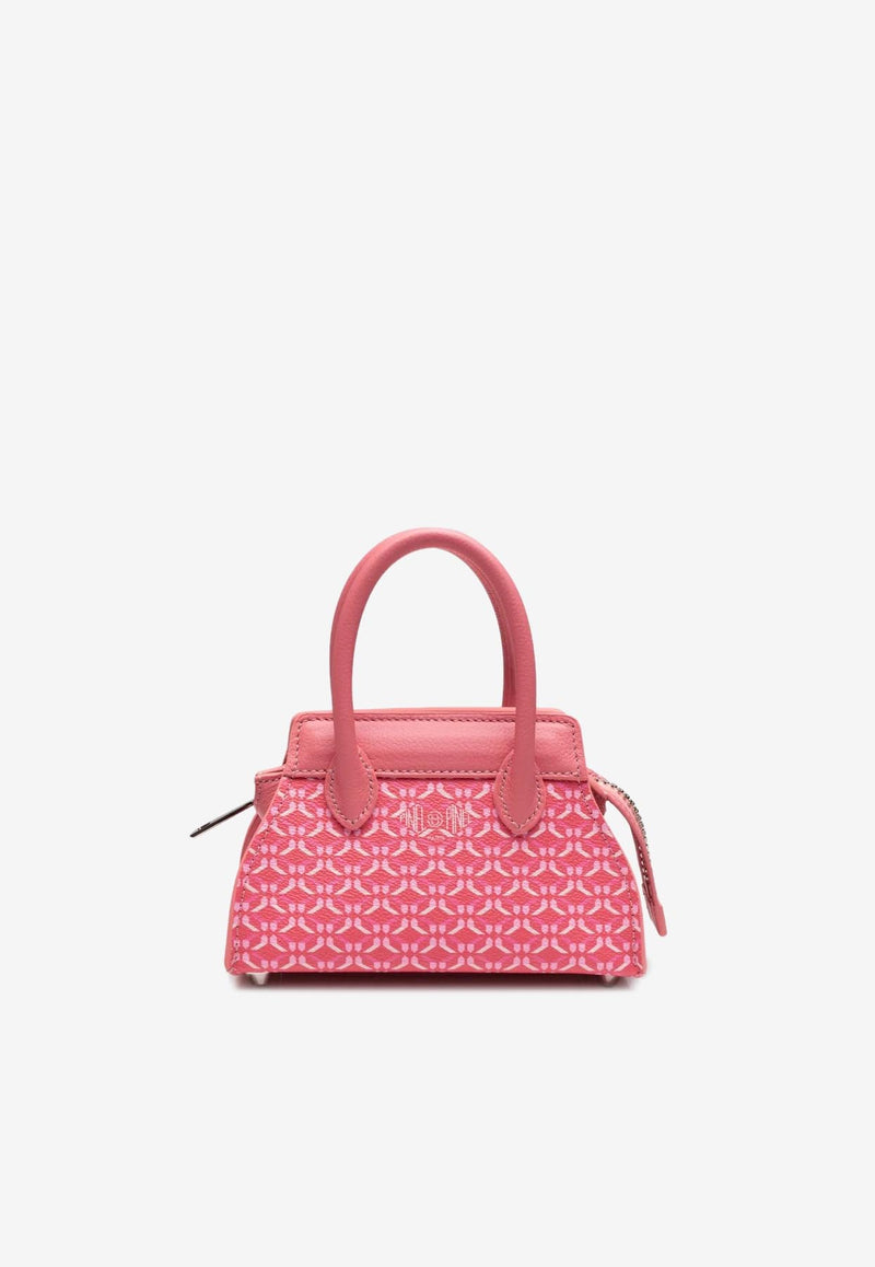 PINEL et PINEL Mini Patti Coated Canvas Monogram Handbag Pink A-22-06242_PINK