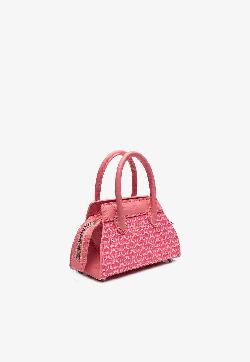 PINEL et PINEL Mini Patti Coated Canvas Monogram Handbag Pink A-22-06242_PINK