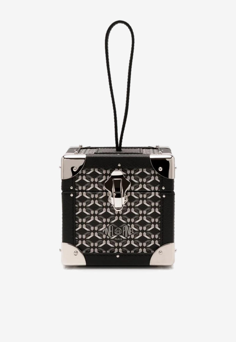 PINEL et PINEL Mini Kube Coated Canvas Monogram Handbag Black A-22-06320_BLACK