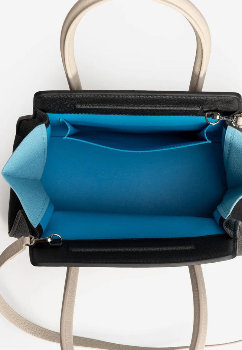 PINEL et PINEL XS Patti Taurillon Leather Top Handle Bag Multicolor A-22-06411_BLACK