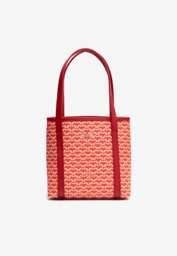 PINEL et PINEL XS Colette Coated Canvas Monogram Tote Bag Red A-22-06413_RED