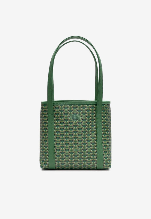 PINEL et PINEL XS Colette Coated Canvas Monogram Tote Bag Emerald A-22-06414_EMERALD