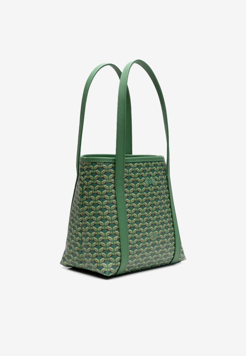 PINEL et PINEL XS Colette Coated Canvas Monogram Tote Bag Emerald A-22-06414_EMERALD