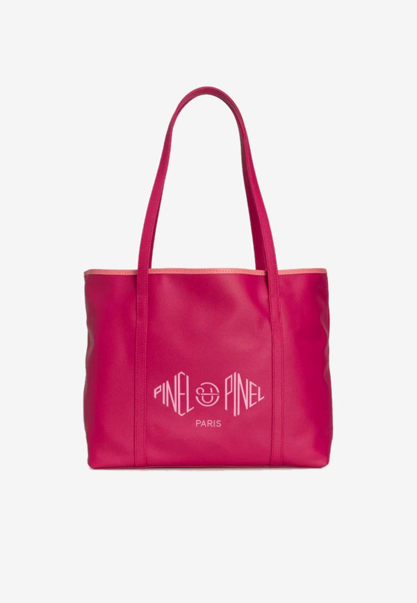 PINEL et PINEL Medium Colette Calf Leather Tote Bag Fuchsia A-22-06426_FUCHSIA