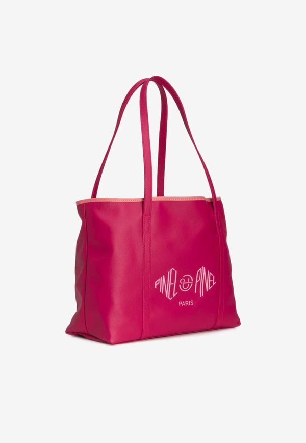 PINEL et PINEL Medium Colette Calf Leather Tote Bag Fuchsia A-22-06426_FUCHSIA