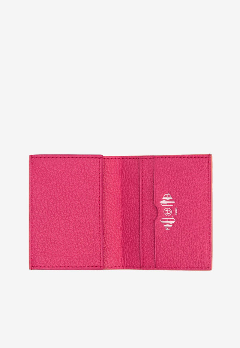 PINEL et PINEL Pipo 2C Grained Leather Cardholder Fuchsia A-22-06474_FUCHSIA