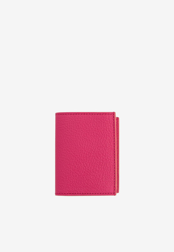 PINEL et PINEL Pipo 2C Grained Leather Cardholder Fuchsia A-22-06474_FUCHSIA