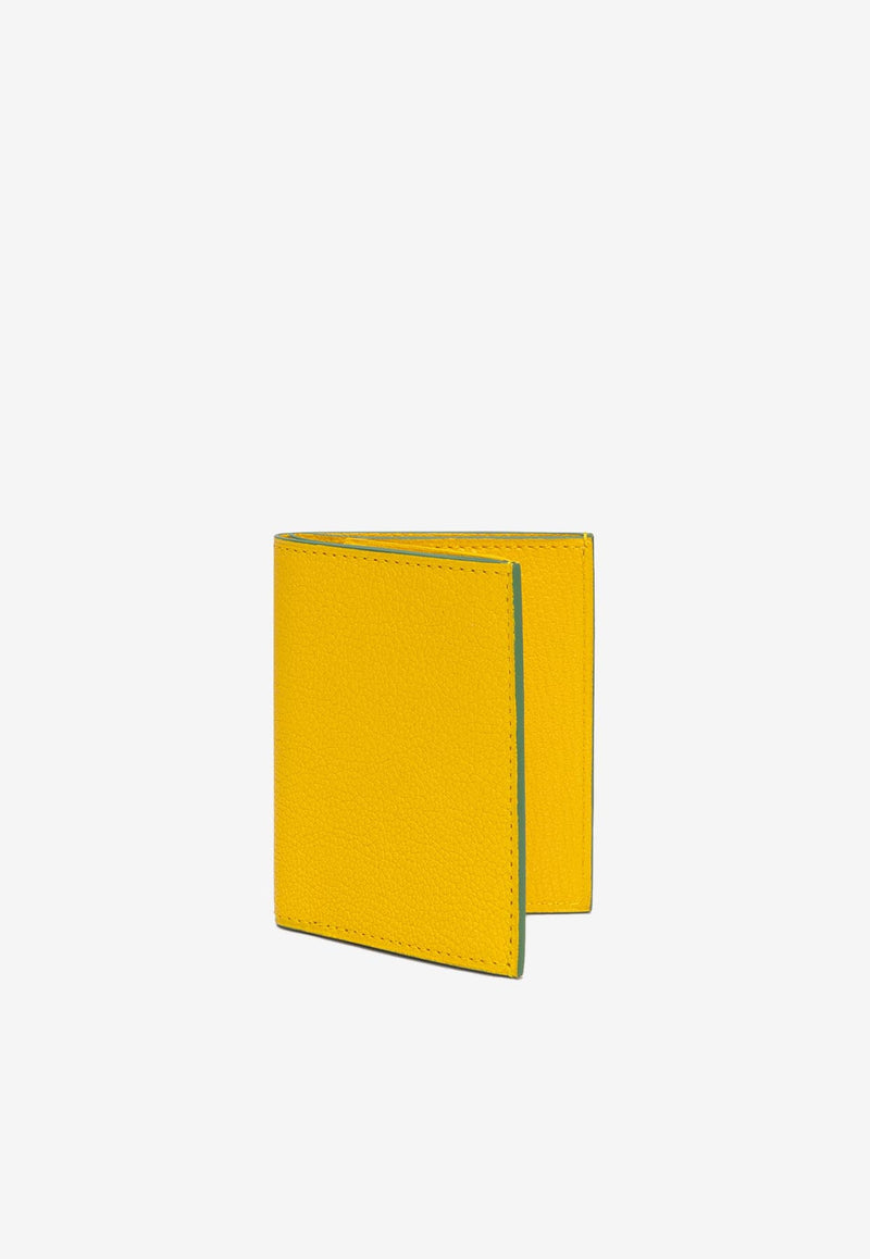 PINEL et PINEL Pipo 2C Grained Leather Cardholder Yellow A-22-06476_YELLOW