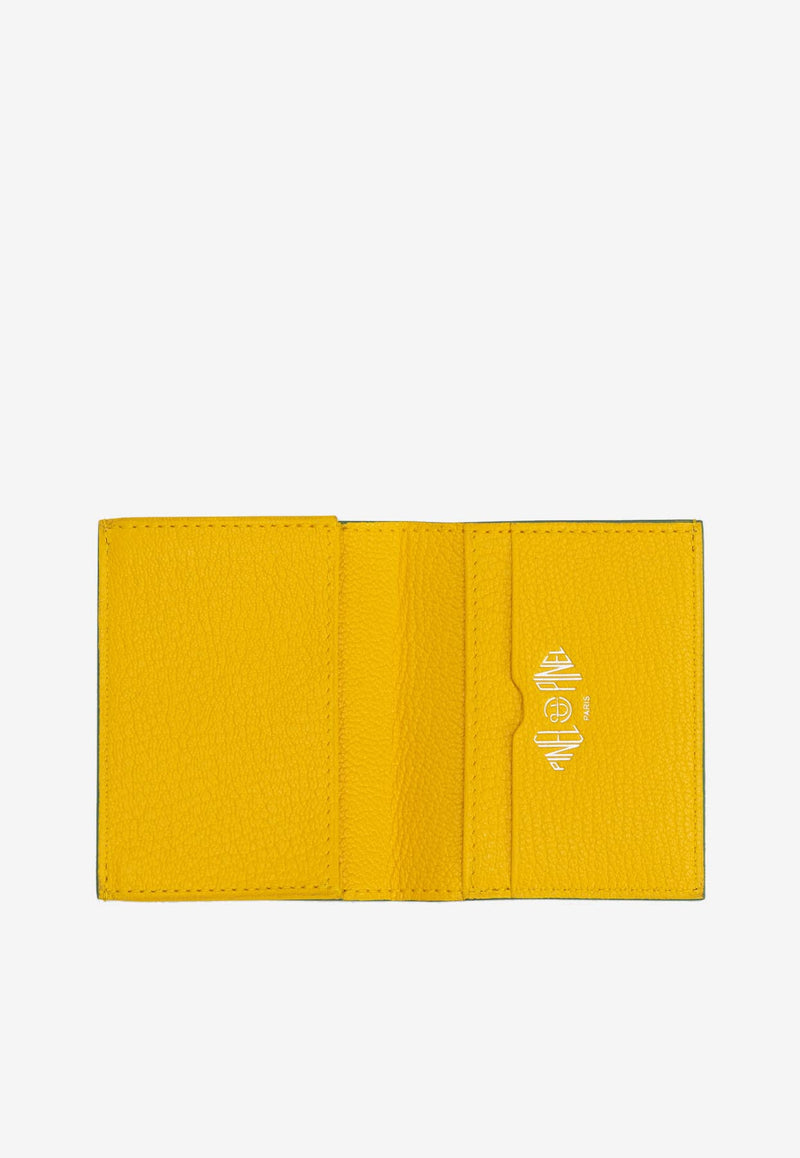PINEL et PINEL Pipo 2C Grained Leather Cardholder Yellow A-22-06476_YELLOW