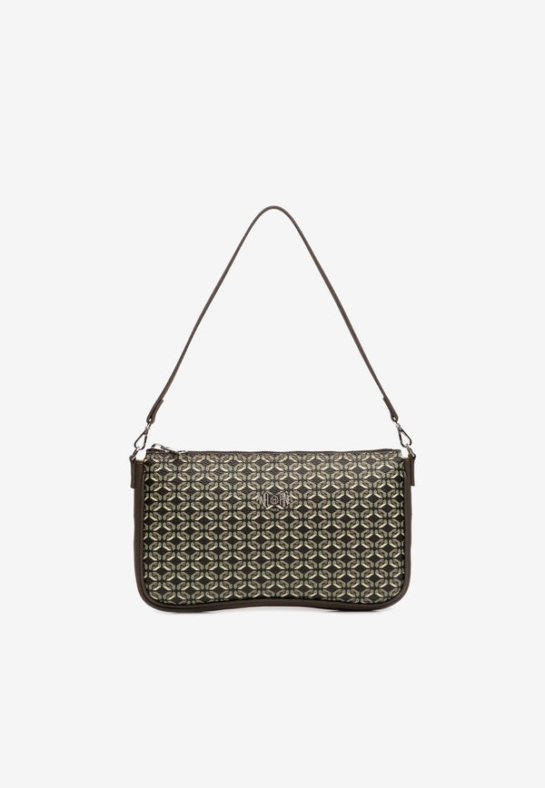 PINEL et PINEL Noemie Coated Canvas Shoulder Bag Black A-22-06490_BLACK