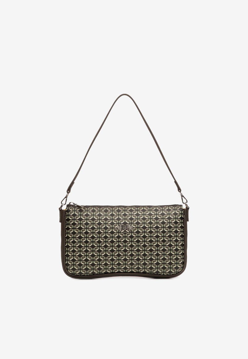 PINEL et PINEL Noemie Coated Canvas Shoulder Bag Black A-22-06490_BLACK