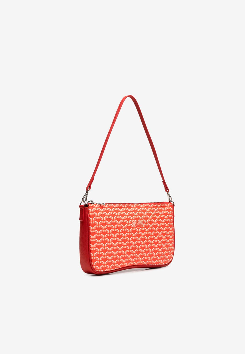 PINEL et PINEL Noemie Coated Canvas Shoulder Bag Red A-22-06495_RED