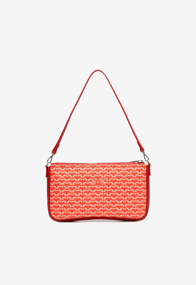 PINEL et PINEL Noemie Coated Canvas Shoulder Bag Red A-22-06495_RED