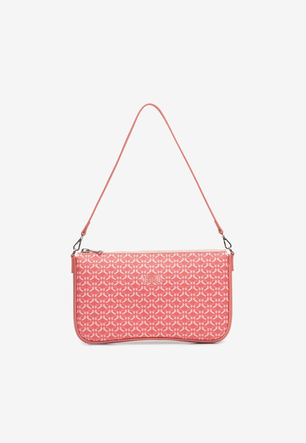 PINEL et PINEL Noemie Coated Canvas Shoulder Bag Pink A-22-06496_PINK