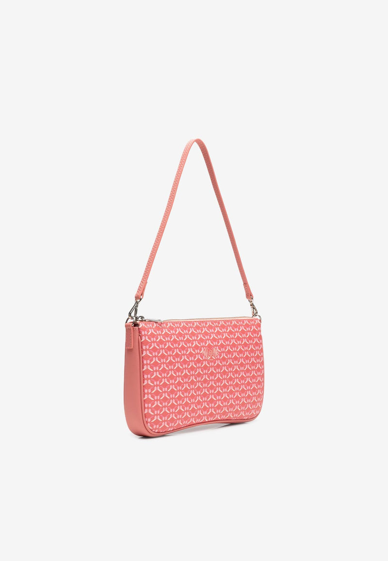 PINEL et PINEL Noemie Coated Canvas Shoulder Bag Pink A-22-06496_PINK