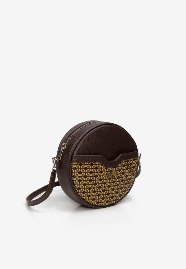 PINEL et PINEL Gloria Coated Canvas Shoulder Bag Brown A-22-06534_BROWN