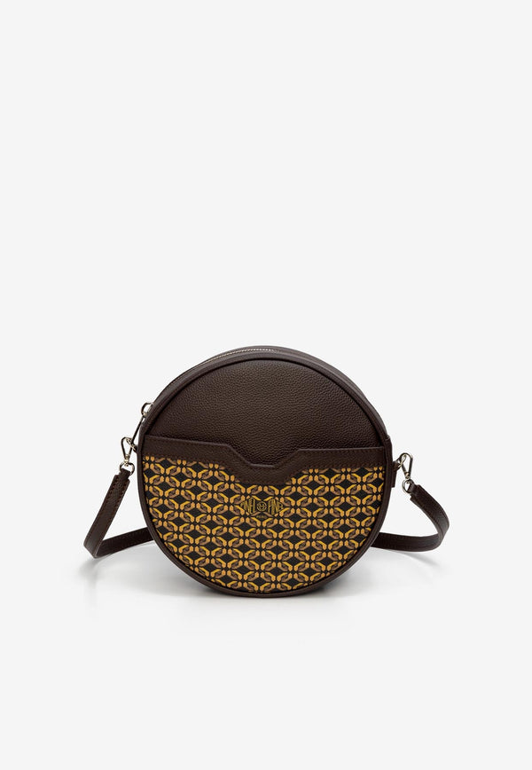 PINEL et PINEL Gloria Coated Canvas Shoulder Bag Brown A-22-06534_BROWN