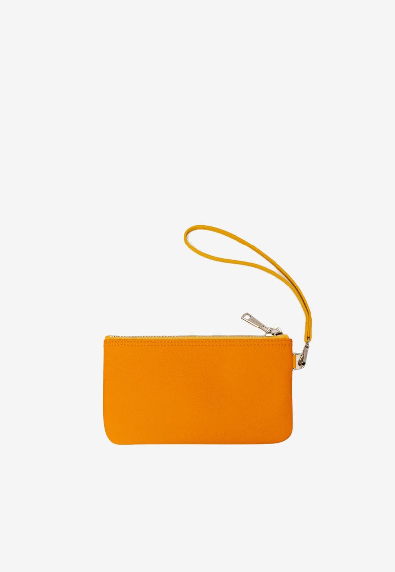 PINEL et PINEL XS Dominik Calfskin Zip Pouch Orange A-22-06550_ORANGE