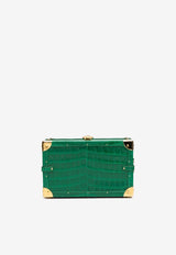 PINEL et PINEL Mini Malle Croc-Embossed Leather Crossbody Bag Emerald A-22-06620_EMERALD