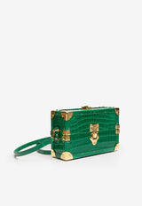 PINEL et PINEL Mini Malle Croc-Embossed Leather Crossbody Bag Emerald A-22-06620_EMERALD