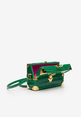 PINEL et PINEL Mini Malle Croc-Embossed Leather Crossbody Bag Emerald A-22-06620_EMERALD