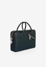 PINEL et PINEL Small Bombay Zip Taurillon Leather Briefcase Black A-22-06646_BLACK