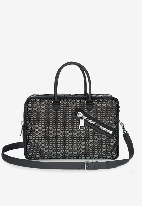 PINEL et PINEL Medium Bombay Zip Coated Canvas Duffle Bag Black A-22-06650_BLACK