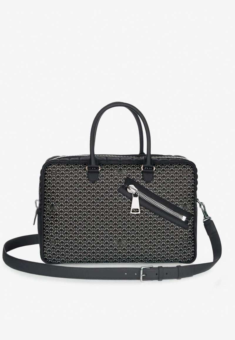 PINEL et PINEL Medium Bombay Zip Coated Canvas Duffle Bag Black A-22-06650_BLACK