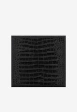 PINEL et PINEL Croc-Embossed Leather Cigar Humidor Black A-22-06674_BLACK