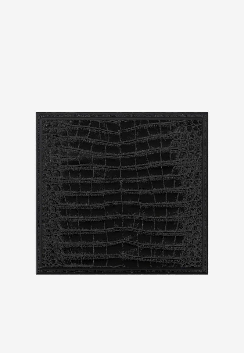 PINEL et PINEL Croc-Embossed Leather Cigar Humidor Black A-22-06674_BLACK