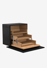 PINEL et PINEL Croc-Embossed Leather Cigar Humidor Black A-22-06674_BLACK