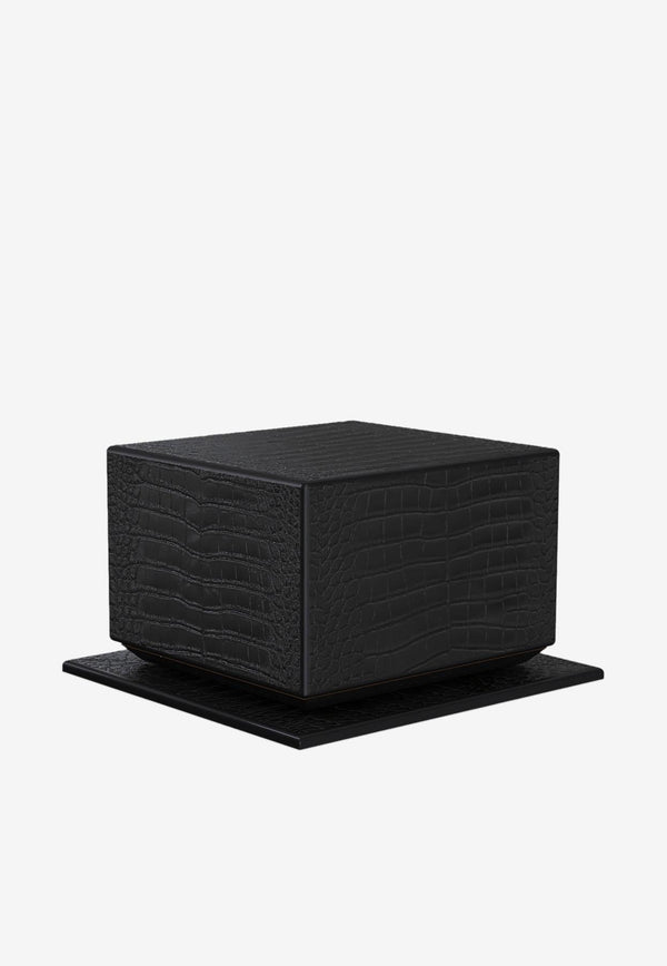 PINEL et PINEL Croc-Embossed Leather Cigar Humidor Black A-22-06674_BLACK