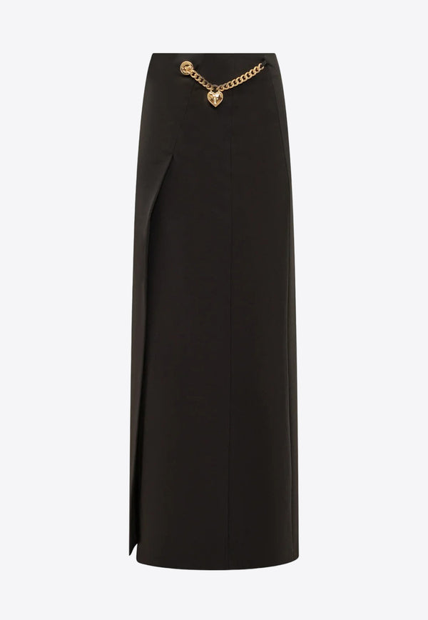 Moschino Heart lock High-Rise Maxi Skirt A0101 0535 0555 Black