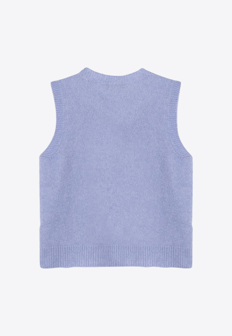 Roberto Collina Ribbed Cashmere-Blend Sweater Vest Light Blue A01014A01/P_ROBER-13