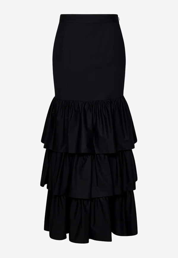 Moschino High-Waist Ruffled Maxi Skirt A0114 0431 0555 Black