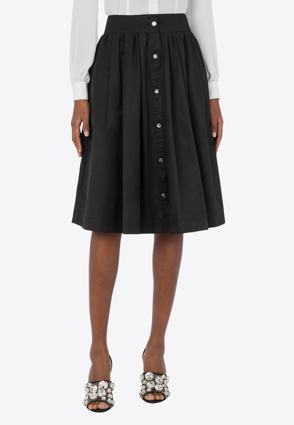 Moschino High-Waist A-line Midi Skirt A0124 0430 0555 Black