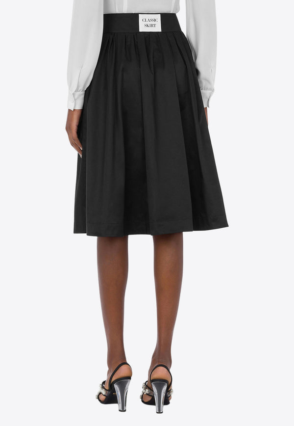Moschino High-Waist A-line Midi Skirt A0124 0430 0555 Black