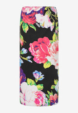 Moschino Floral Print Pencil Midi Skirt Multicolor A0127 565 1555