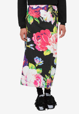 Moschino Floral Print Pencil Midi Skirt Multicolor A0127 565 1555