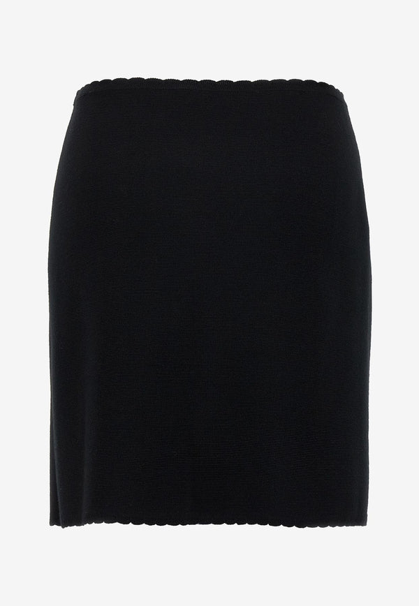 Moschino Wool Mini Chain Skirt Black A0180 5500 0555