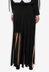 Moschino Fringed Wool Maxi Skirt Black A0185 500 1555