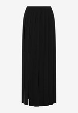 Moschino Fringed Wool Maxi Skirt Black A0185 500 1555