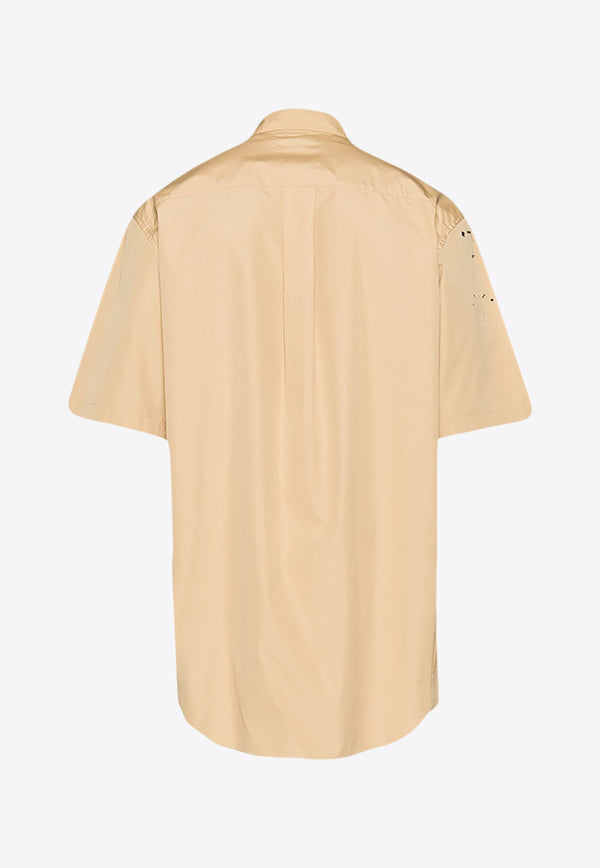 Moschino Paint Effect Short-Sleeved Shirt A0203 2035 1148 Beige