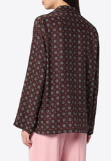 Moschino Silk Patterned Long-Sleeved Shirt  Brown A02055455/P_MOSCH-1102