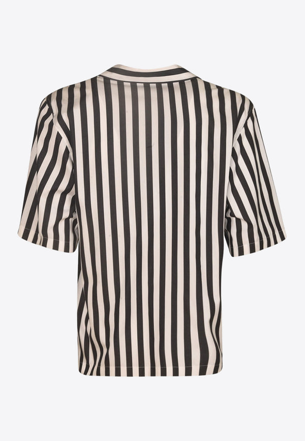 Moschino Striped Short-Sleeved Shirt A0211 0236 2555 Monochrome