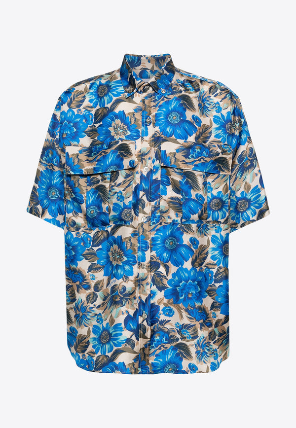 Moschino Floral Print Silk Shirt A0213 2057 1365 Multicolor
