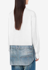 Moschino Denim Print Poplin Shirt White A0218 531 1001