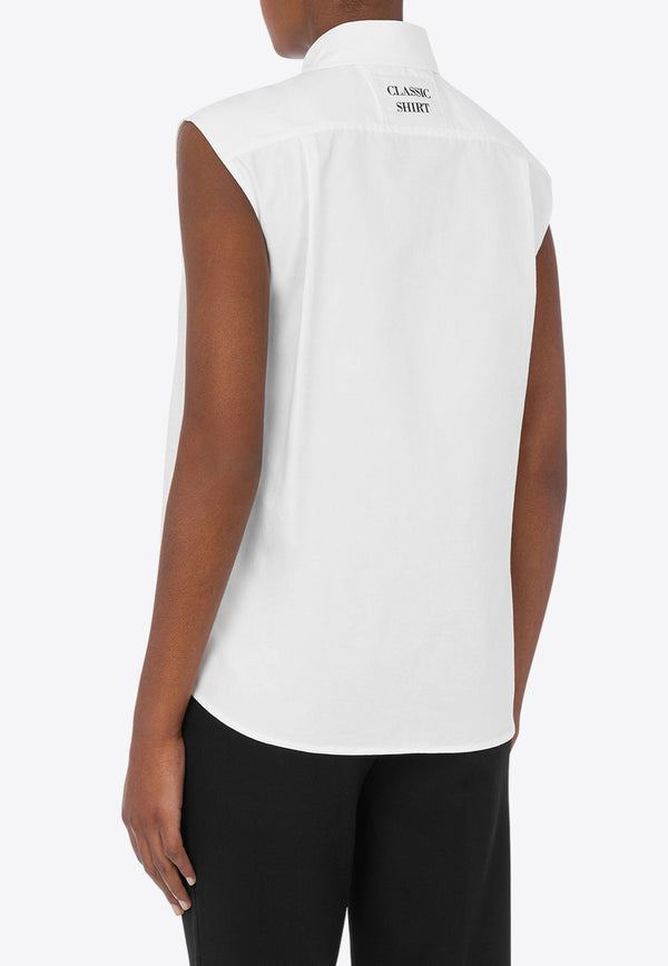 Moschino Pleated Sleeveless Shirt A0220 0430 0001 White